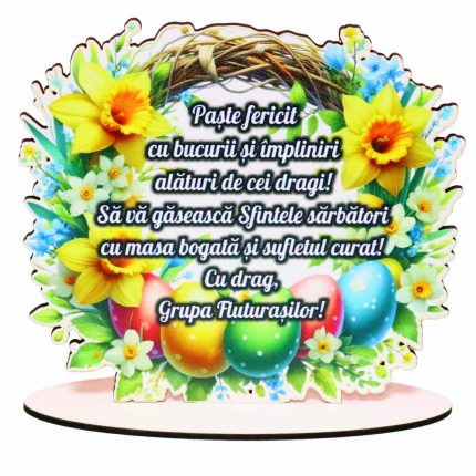 Decoratiune cadou, Personalizata, Educatoare, Paste, Lemn, 15×14 cm, DCPUV008