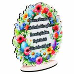 Decoratiune cadou, Paste, Lemn, Multicolor, 15×14 cm, DCPUV009 - imagine 2