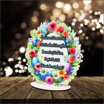 Decoratiune cadou, Paste, Lemn, Multicolor, 15×14 cm, DCPUV009 - imagine 4