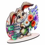 Decoratiune cadou, Paste, Lemn, Multicolor, 15×14 cm, DCPUV012 - imagine 2