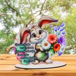 Decoratiune cadou, Paste, Lemn, Multicolor, 15×14 cm, DCPUV012 - imagine 4