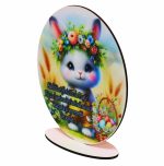 Decoratiune cadou, Paste, Lemn, Multicolor, 15×12,5 cm, DCPUV014 - imagine 3