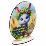 Decoratiune cadou, Paste, Lemn, Multicolor, 15×12,5 cm, DCPUV014 - imagine 2