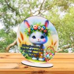 Decoratiune cadou, Paste, Lemn, Multicolor, 15×12,5 cm, DCPUV014 - imagine 4