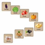 Set 16 Carduri Stimulare Vizuala, Educative, Lemn, 11x11cm, JMC002 - imagine 2