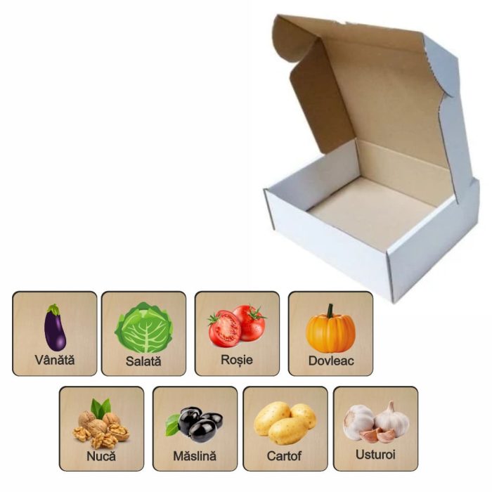 Set 16 Carduri Stimulare Vizuala, Educative, Lemn, 11x11cm, JMC002 - imagine 4