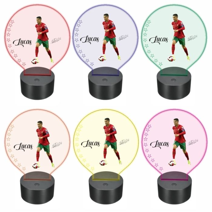 Lampa 3D personalizata, model Ronaldo, multicolor, 22x18 cm, LDUV029 - imagine 2