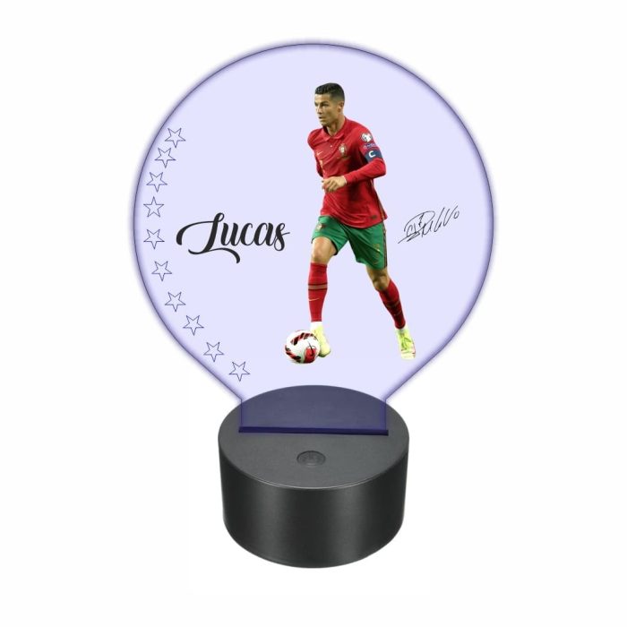 Lampa 3D personalizata, model Ronaldo, multicolor, 22x18 cm, LDUV029 - imagine 5