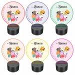 Lampa 3D personalizata, model Peppa Pig, multicolor, 22x18 cm, LDUV034 - imagine 2