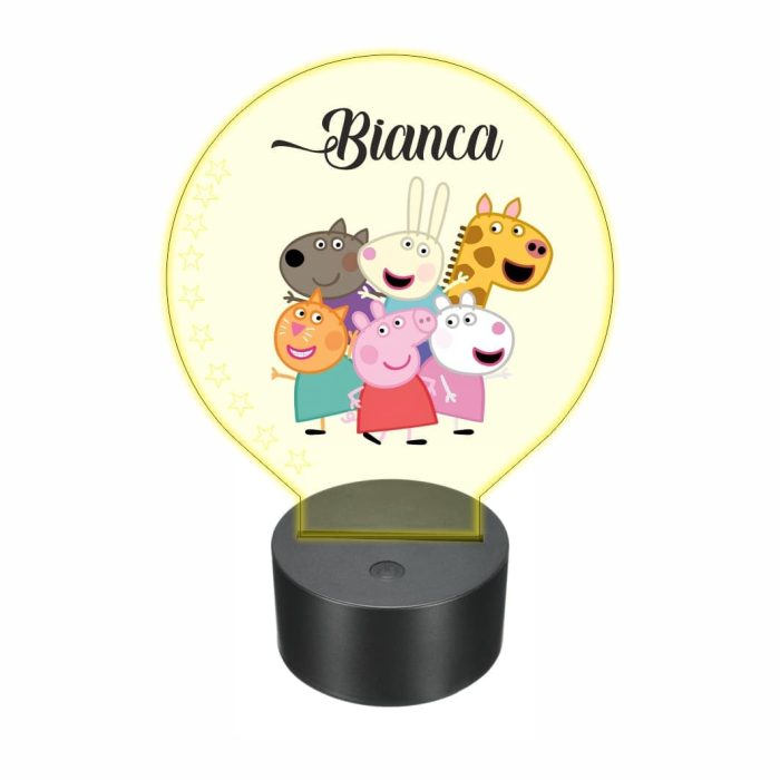 Lampa 3D personalizata, model Peppa Pig, multicolor, 22x18 cm, LDUV034 - imagine 1