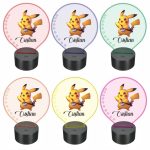 Lampa 3D personalizata, model Pikachu, Pokemon, multicolor, 22x18 cm, LDUV038 - imagine 2