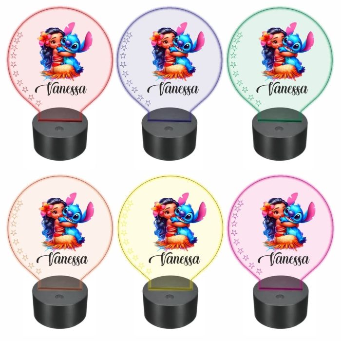 Lampa 3D personalizata, model Stitch, multicolor, 22x18 cm, LDUV051 - imagine 2