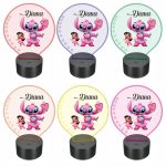 Lampa 3D personalizata, model Stitch, multicolor, 22x18 cm, LDUV054 - imagine 2
