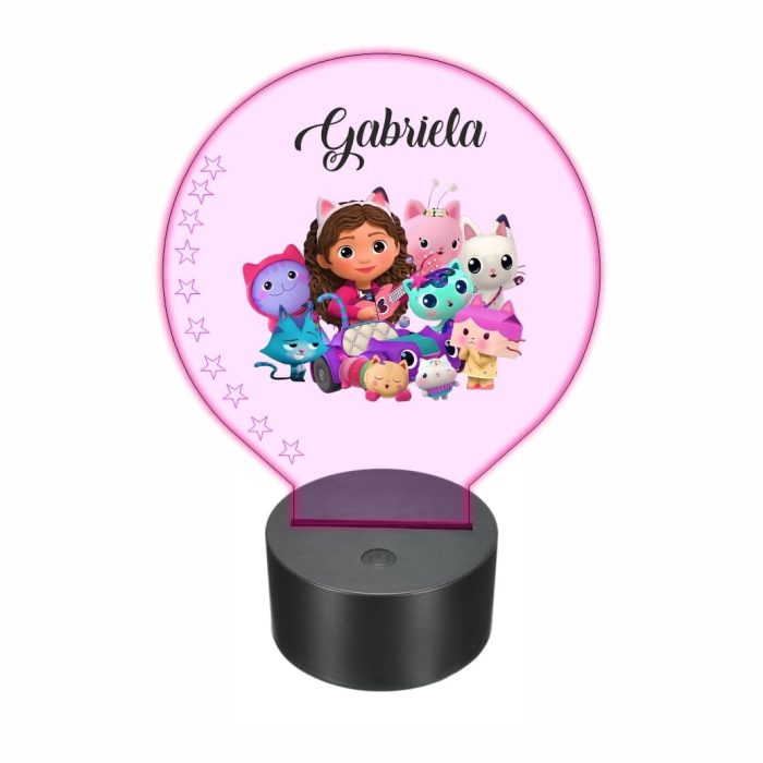 Lampa 3D personalizata, model Gabby’s Dollhouse, multicolor, 22x18 cm, LDUV057 - imagine 1