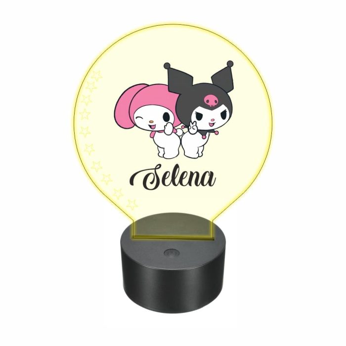 Lampa 3D personalizata, model Kuromi, My Melody, multicolor, 22x18 cm, LDUV061 - imagine 5