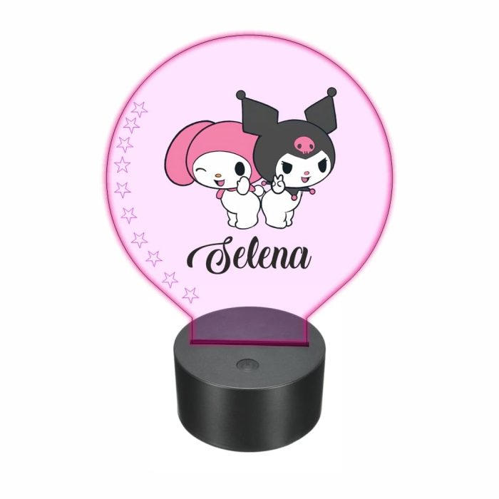 Lampa 3D personalizata, model Kuromi, My Melody, multicolor, 22x18 cm, LDUV061 - imagine 1