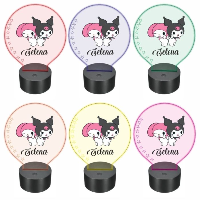 Lampa 3D personalizata, model Kuromi, My Melody, multicolor, 22x18 cm, LDUV061 - imagine 2