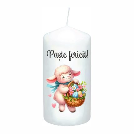 Lumanare Decorativa, Paste, Alb, 14x7 cm, LPS001
