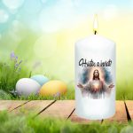 Lumanare Decorativa, Paste, Alb, 14x7 cm, LPS003 - imagine 2