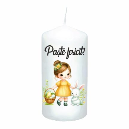 Lumanare Decorativa, Paste, Alb, 14x7 cm, LPS004