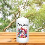 Lumanare Decorativa, Paste, Alb, 14x7 cm, LPS005 - imagine 3
