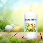 Lumanare Decorativa, Paste, Alb, 14x7 cm, LPS008 - imagine 2