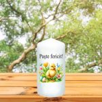 Lumanare Decorativa, Paste, Alb, 14x7 cm, LPS008 - imagine 3