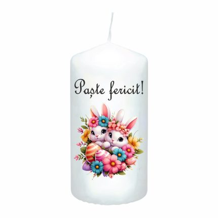 Lumanare Decorativa, Paste, Alb, 14x7 cm, LPS009