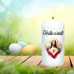 Lumanare Decorativa, Paste, Alb, 14x7 cm, LPS011 - imagine 2