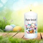 Lumanare Decorativa Paste, Alb, 14x7 cm, LPS013 - imagine 2