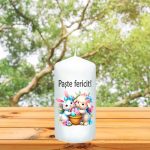 Lumanare Decorativa Paste, Alb, 14x7 cm, LPS013 - imagine 3