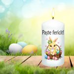 Lumanare Decorativa, Paste, Alb, 14x7 cm, LPS014 - imagine 2