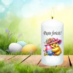 Lumanare Decorativa, Paste, Alb, 14x7 cm, LPS015 - imagine 2