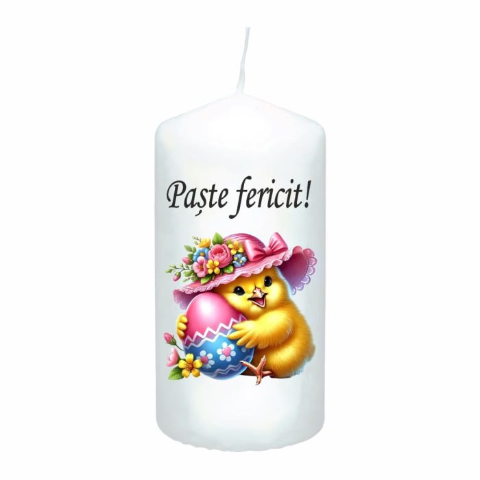 Lumanare Decorativa, Paste, Alb, 14x7 cm, LPS015 - imagine 1