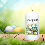 Lumanare Decorativa, Paste, Alb, 14x7 cm, LPS020 - imagine 2