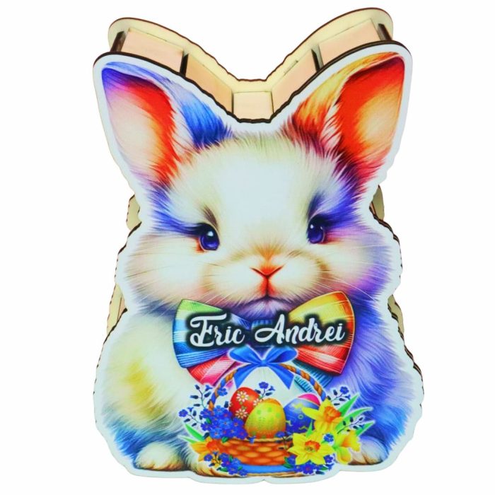 Cutie cadou de Paste, Personalizata, Lemn, Multicolor, OKPUV009 - imagine 1