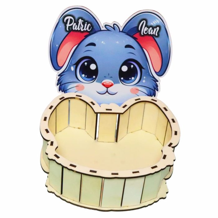 Cutie cadou de Paste, Personalizata, Lemn, Multicolor, OKPUV011 - imagine 3