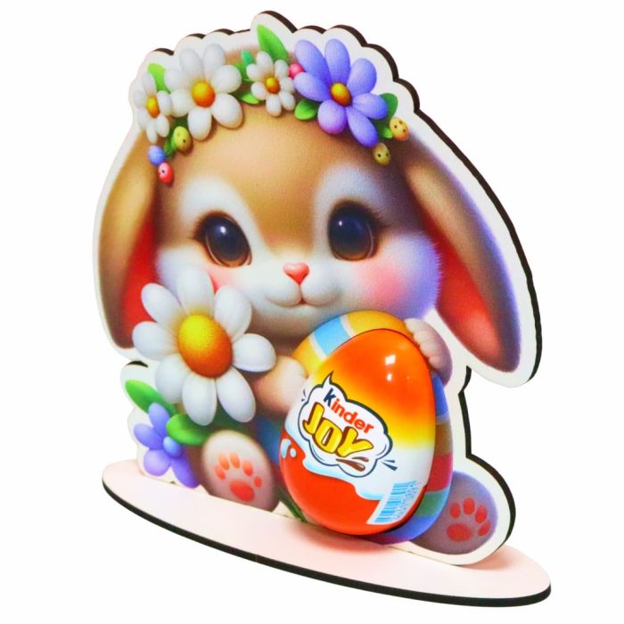 Suport cu Ou Kinder Joy, Paste, Lemn, Multicolor, 15,5x15 cm, OKPUV012 - imagine 3