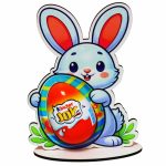 Suport cu Ou Kinder Joy, Paste, Lemn, Multicolor, 15x11 cm, OKPUV014
