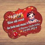 Pancarta Bine Ati Venit, Personalizata, Botez, Alba ca Zapada, 40x31cm, PBBUV013 - imagine 4