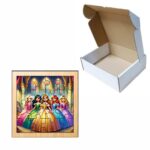 Puzzle din lemn, Printese, 16 piese, Multicolor, 17x17 cm, PDUV011 - imagine 3