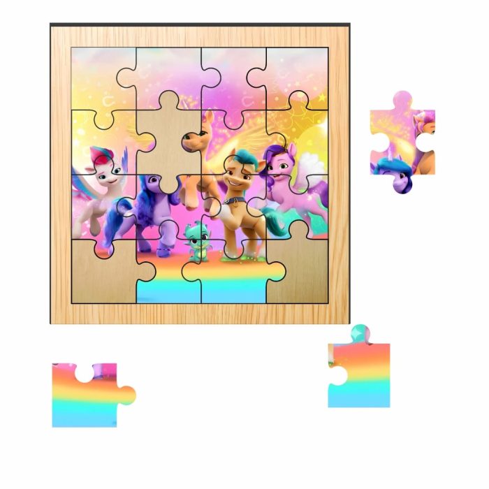 Puzzle din lemn, My Melody, 16 piese, Multicolor, 17x17 cm, PDUV014 - imagine 2
