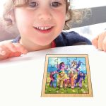 Puzzle din lemn, My Melody, 16 piese, Multicolor, 17x17 cm, PDUV016 - imagine 4