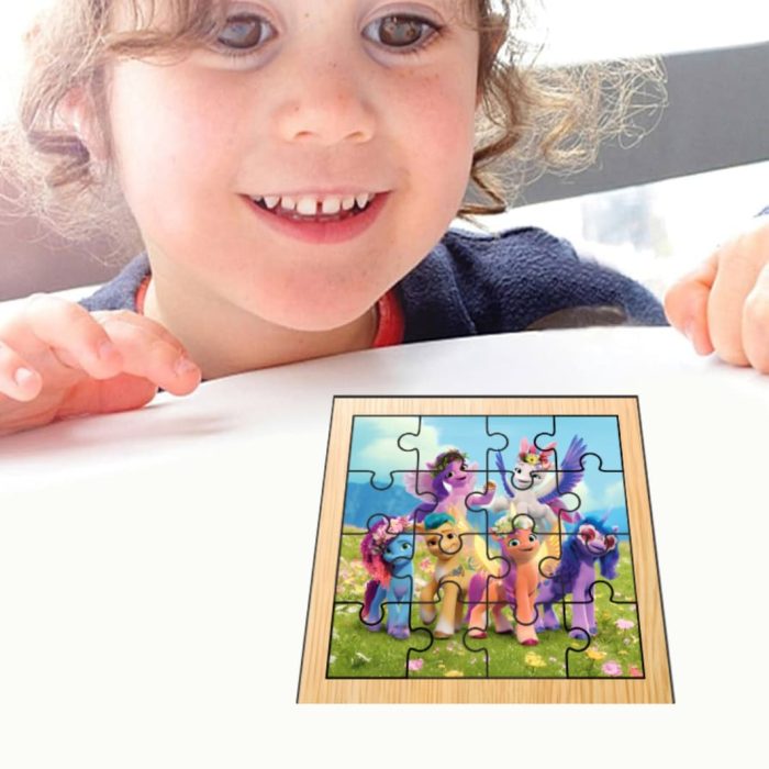 Puzzle din lemn, My Melody, 16 piese, Multicolor, 17x17 cm, PDUV016 - imagine 4
