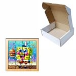 Puzzle din lemn, SpongeBob, 16 piese, Multicolor, 17x17 cm, PDUV018 - imagine 3
