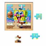 Puzzle din lemn, SpongeBob, 16 piese, Multicolor, 17x17 cm, PDUV018 - imagine 2