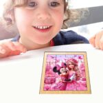 Puzzle din lemn, Minnie Mouse, Barbie, 16 piese, Multicolor, 17x17 cm, PDUV019 - imagine 4