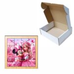 Puzzle din lemn, Minnie Mouse, Barbie, 16 piese, Multicolor, 17x17 cm, PDUV019 - imagine 3