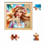 Puzzle din lemn, Barbie, 16 piese, Multicolor, 17x17 cm, PDUV020 - imagine 2