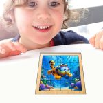 Puzzle din lemn, Garfield, 16 piese, Multicolor, 17x17 cm, PDUV021 - imagine 4